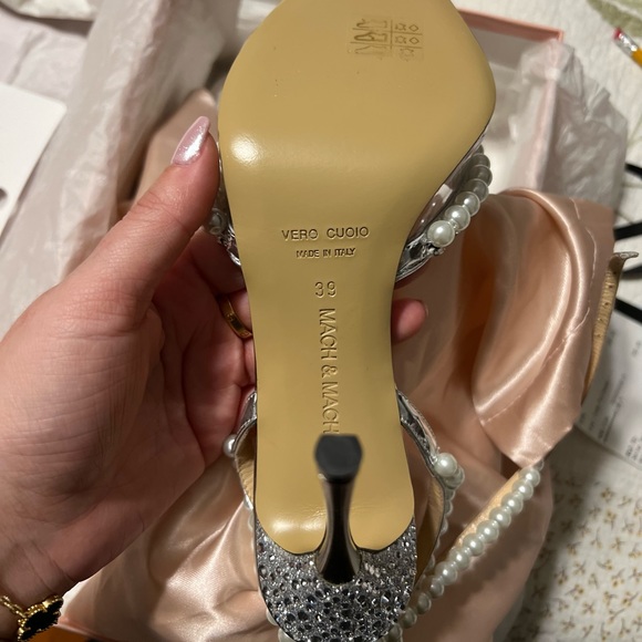 Mach & Mach Diamond Of Elizabeth PVC Embellished High-Heel Pumps - Picture 11 of 12